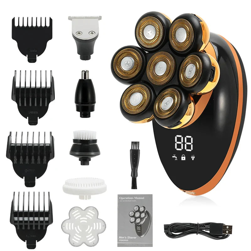Electric Shaver Wet Dry Beard Hair Trimmer Electric Razor Rechargeable Bald Head Shaving Machine