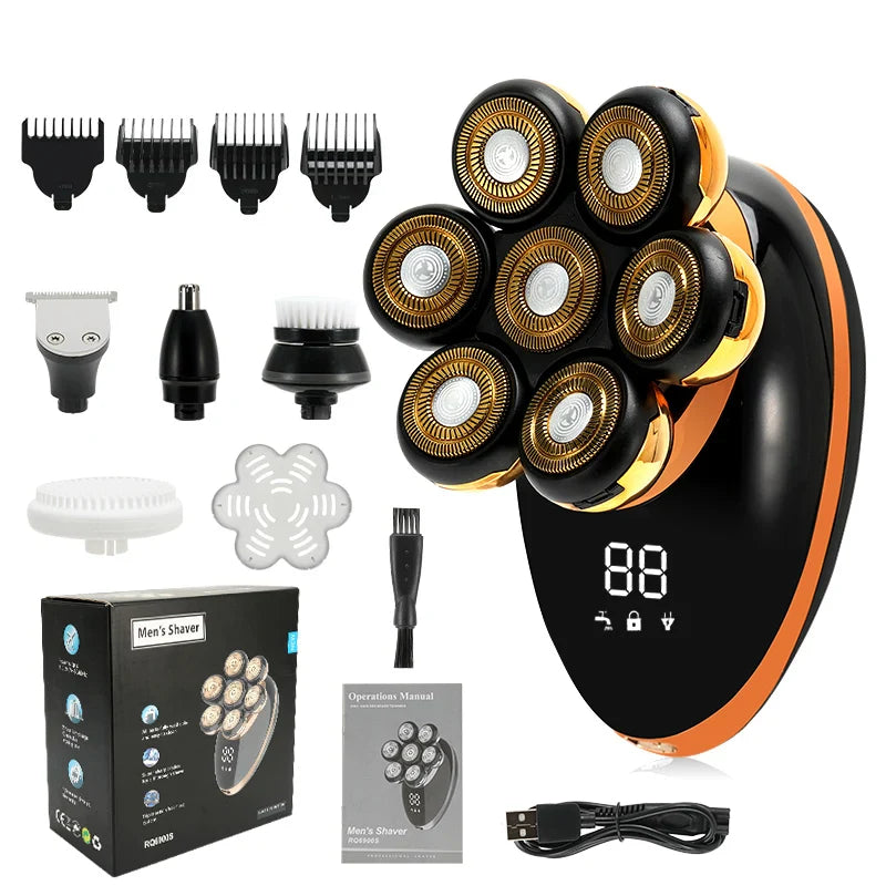 Electric Shaver Wet Dry Beard Hair Trimmer Electric Razor Rechargeable Bald Head Shaving Machine