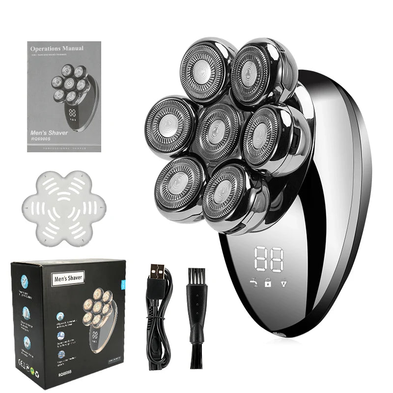 Electric Shaver Wet Dry Beard Hair Trimmer Electric Razor Rechargeable Bald Head Shaving Machine