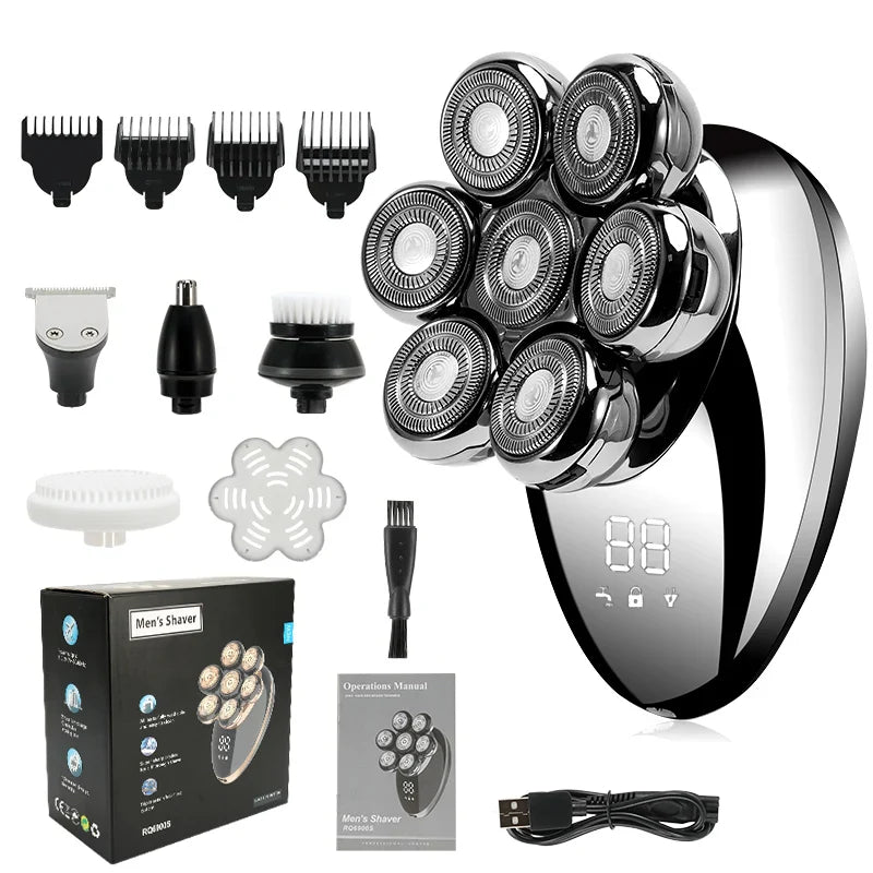 Electric Shaver Wet Dry Beard Hair Trimmer Electric Razor Rechargeable Bald Head Shaving Machine