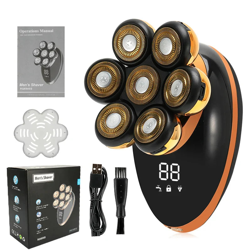 Electric Shaver Wet Dry Beard Hair Trimmer Electric Razor Rechargeable Bald Head Shaving Machine
